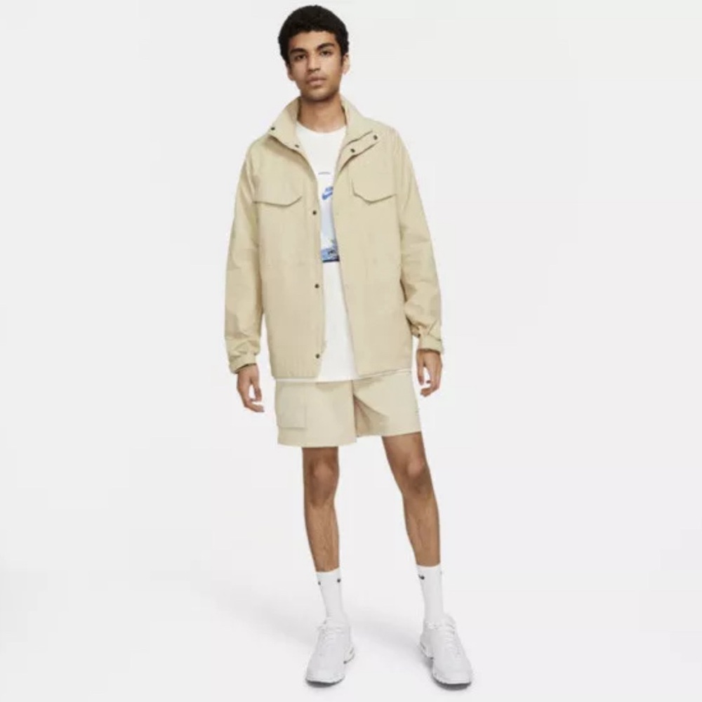 Nike Men’s Sportswear Woven M65 Full-Zip Military Jacket Sand Large - Picture 1 of 13